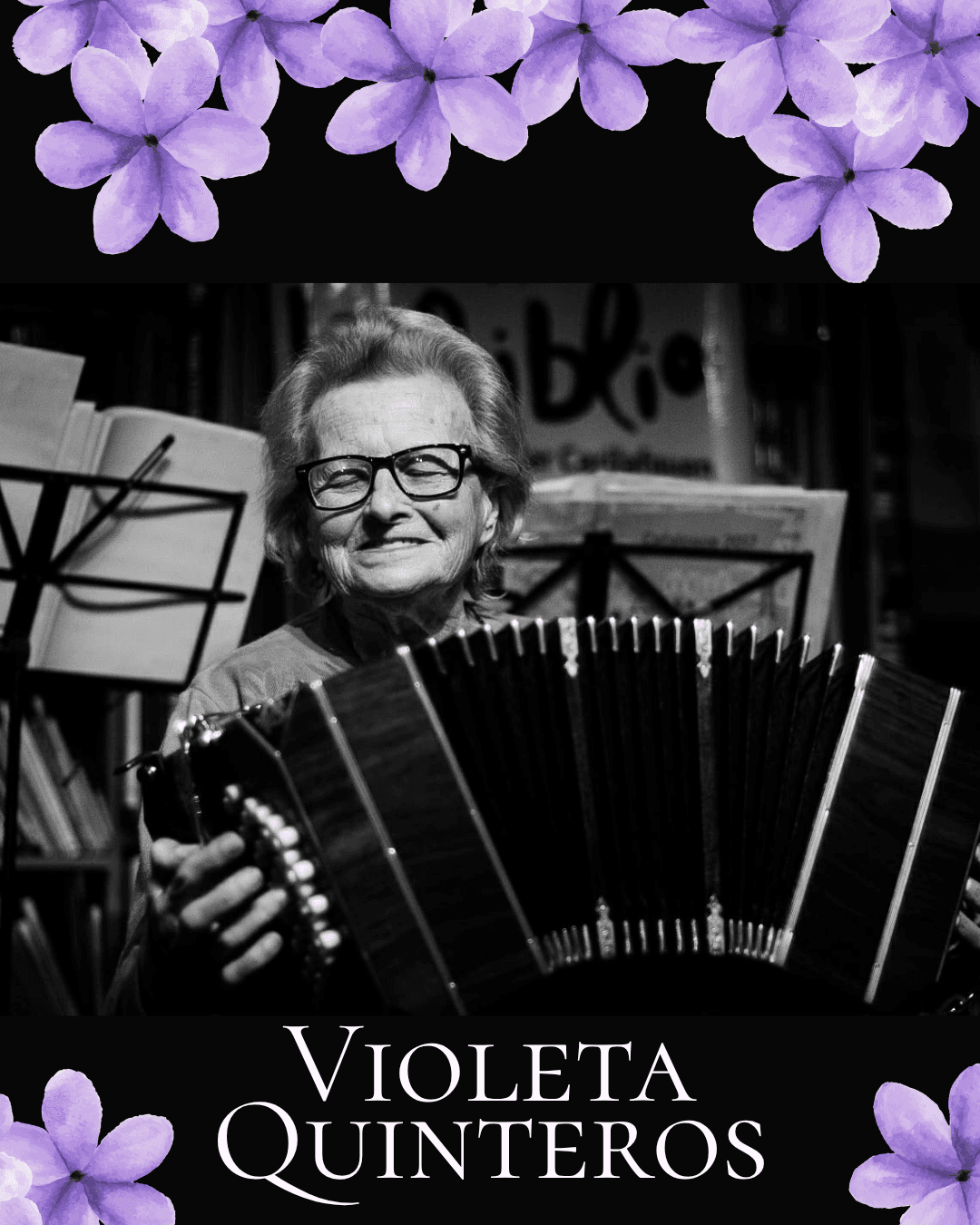 Violeta Quinteros tocando el bandoneón