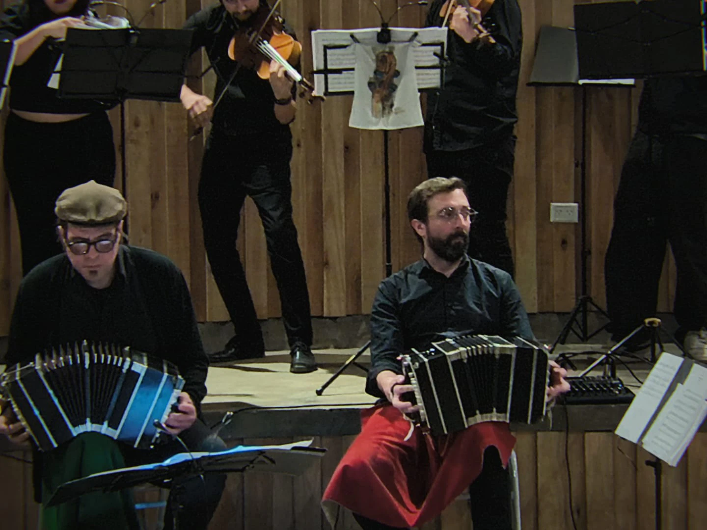Bandoneones durante el Homenaje a Troilo
